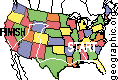 Start in Alabama, 13 States, End in California